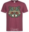 Men's T-Shirt Racoon face burgundy фото