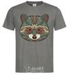 Men's T-Shirt Racoon face dark-grey фото