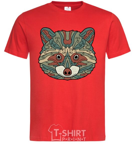 Men's T-Shirt Racoon face red фото