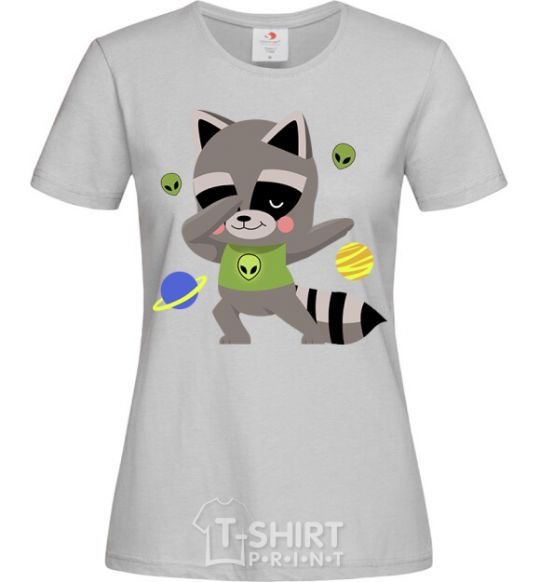 Women's T-shirt Hype racoon grey фото