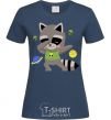 Women's T-shirt Hype racoon navy-blue фото