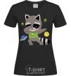 Women's T-shirt Hype racoon black фото