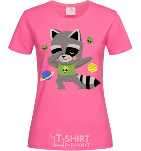 Женская футболка Hype racoon Ярко-розовый фото