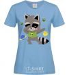 Women's T-shirt Hype racoon sky-blue фото