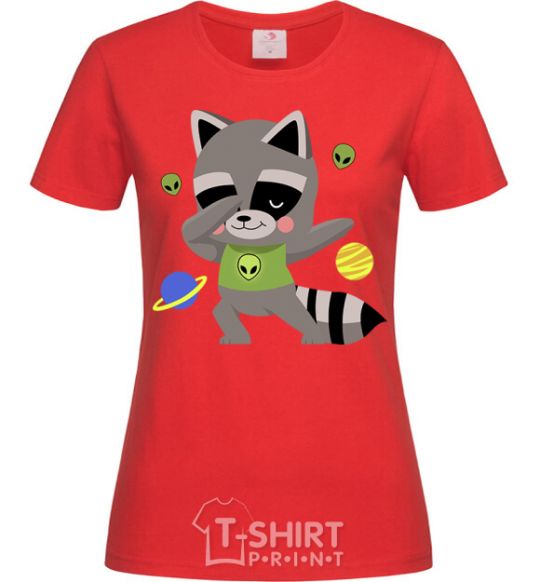 Women's T-shirt Hype racoon red фото