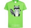 Kids T-shirt Say hi to racoon orchid-green фото