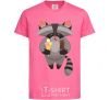 Kids T-shirt A raccoon eats ice cream heliconia фото