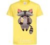 Kids T-shirt A raccoon eats ice cream cornsilk фото