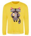 Sweatshirt A raccoon eats ice cream yellow фото