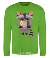 Sweatshirt A raccoon eats ice cream orchid-green фото