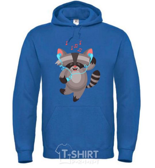 Men`s hoodie Dancing raccoon royal фото