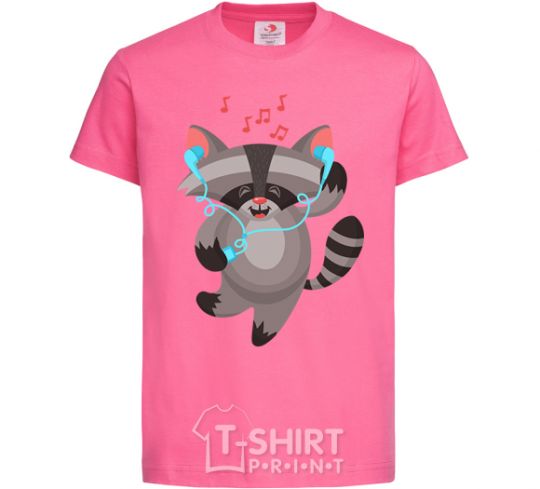 Kids T-shirt Dancing raccoon heliconia фото