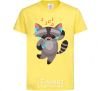 Kids T-shirt Dancing raccoon cornsilk фото