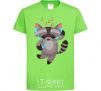 Kids T-shirt Dancing raccoon orchid-green фото