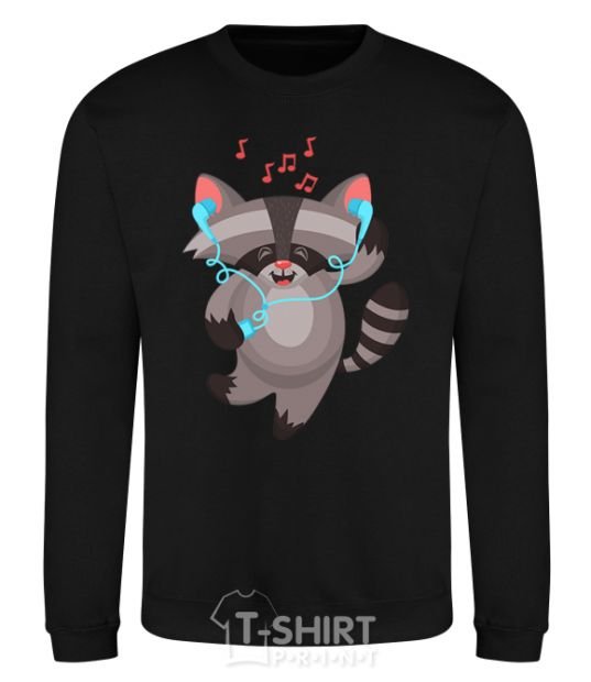 Sweatshirt Dancing raccoon black фото