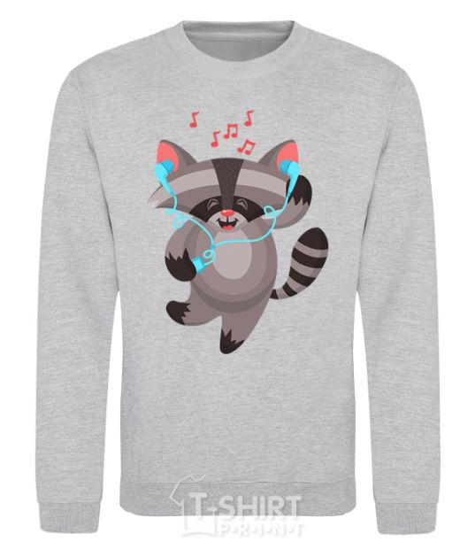 Sweatshirt Dancing raccoon sport-grey фото