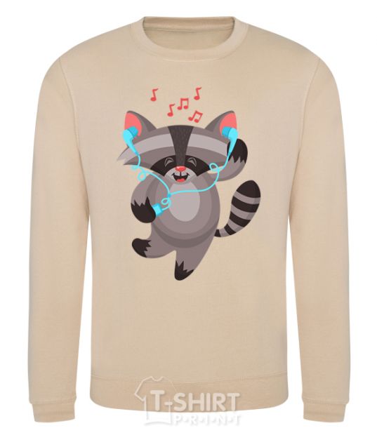 Sweatshirt Dancing raccoon sand фото