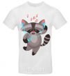 Men's T-Shirt Dancing raccoon White фото