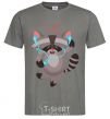 Men's T-Shirt Dancing raccoon dark-grey фото