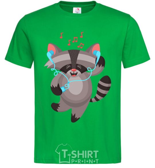 Men's T-Shirt Dancing raccoon kelly-green фото