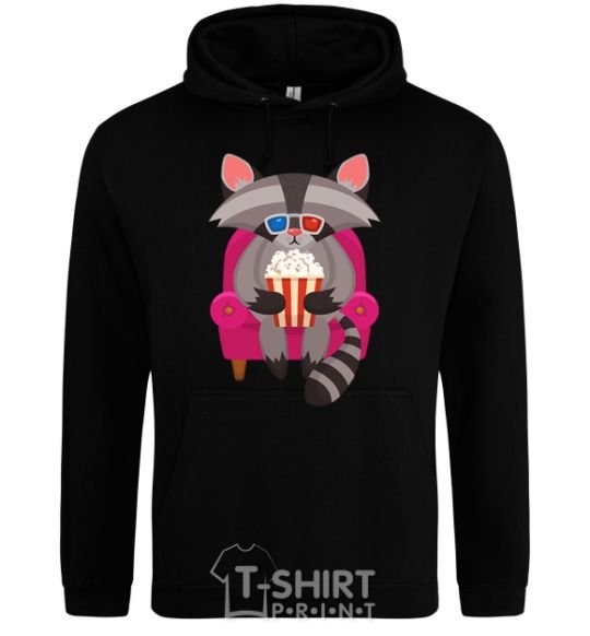 Men`s hoodie Racoon TV black фото