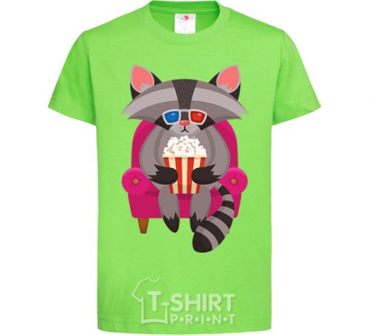 Kids T-shirt Racoon TV orchid-green фото