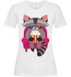 Women's T-shirt Racoon TV White фото