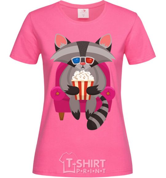 Women's T-shirt Racoon TV heliconia фото