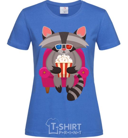 Women's T-shirt Racoon TV royal-blue фото