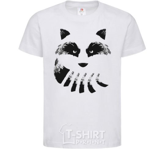 Kids T-shirt Raccoon tail and head White фото