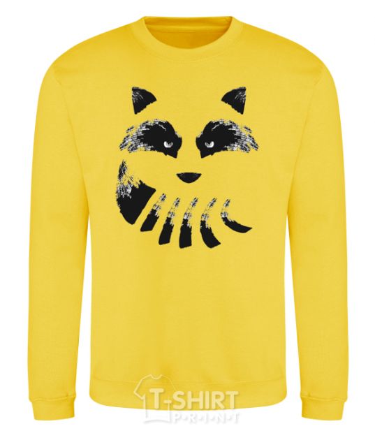 Sweatshirt Raccoon tail and head yellow фото