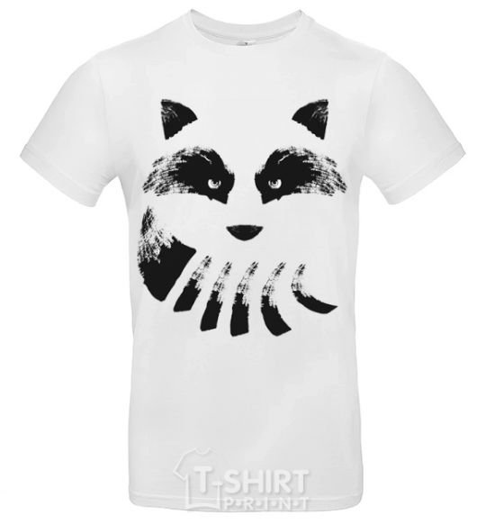 Men's T-Shirt Raccoon tail and head White фото