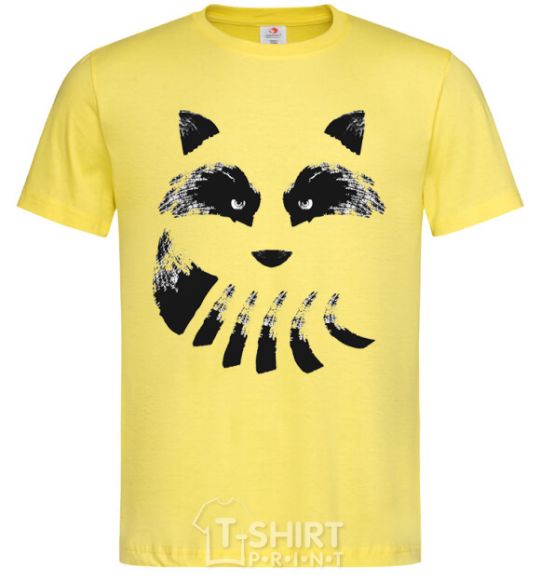 Men's T-Shirt Raccoon tail and head cornsilk фото