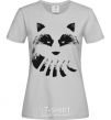 Women's T-shirt Raccoon tail and head grey фото