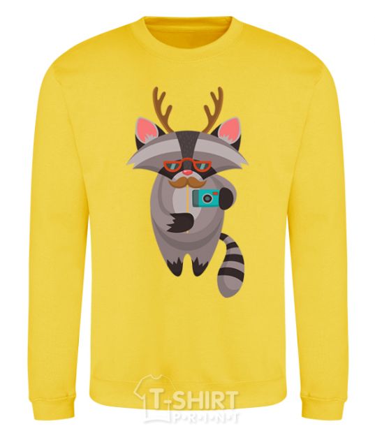 Sweatshirt Racoon photo yellow фото