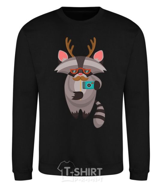 Sweatshirt Racoon photo black фото