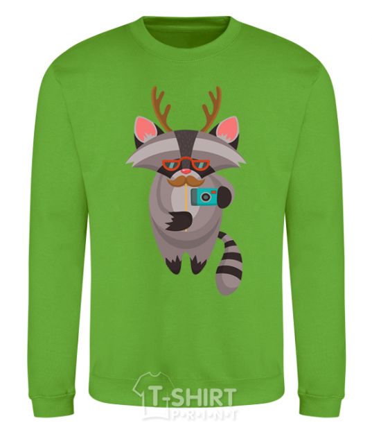 Sweatshirt Racoon photo orchid-green фото