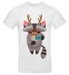 Men's T-Shirt Racoon photo White фото