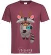 Men's T-Shirt Racoon photo burgundy фото