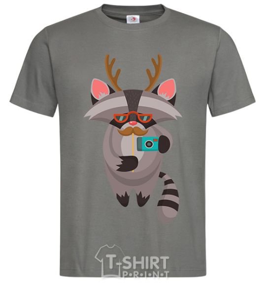 Men's T-Shirt Racoon photo dark-grey фото