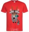 Men's T-Shirt Racoon photo red фото