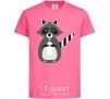 Kids T-shirt Racoon eating heliconia фото