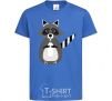 Kids T-shirt Racoon eating royal-blue фото