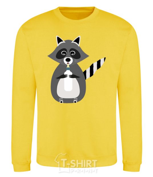 Sweatshirt Racoon eating yellow фото