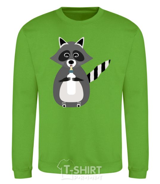 Sweatshirt Racoon eating orchid-green фото