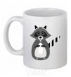 Ceramic mug Racoon eating White фото