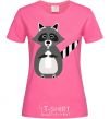 Women's T-shirt Racoon eating heliconia фото