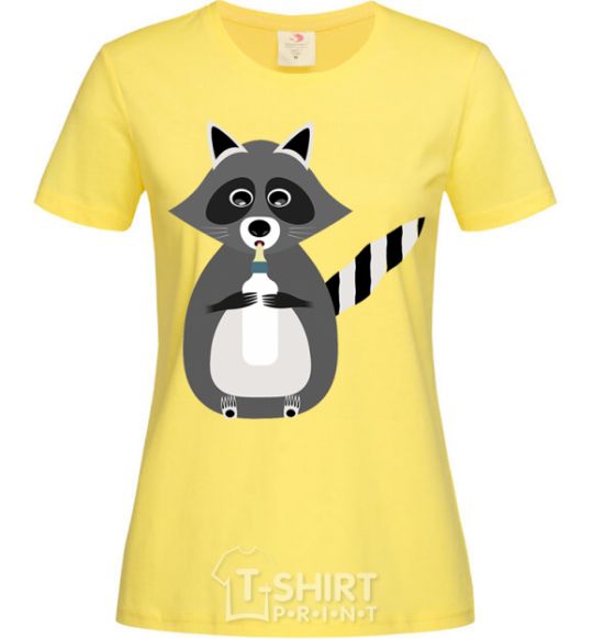 Women's T-shirt Racoon eating cornsilk фото