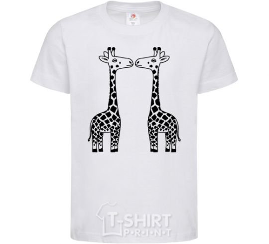 Kids T-shirt Giraffes White фото