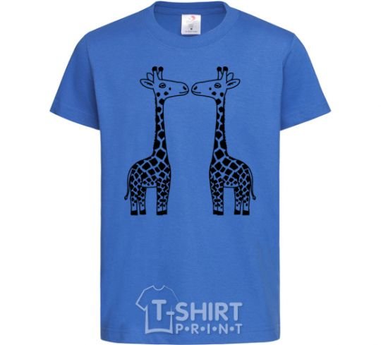 Kids T-shirt Giraffes royal-blue фото